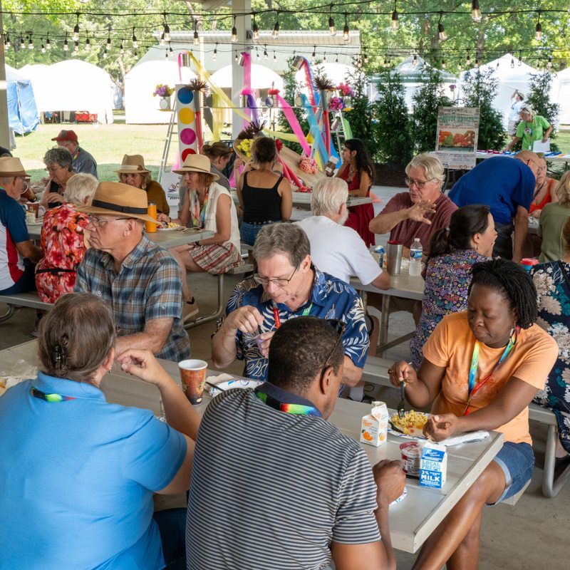 visitors enjoying a meal